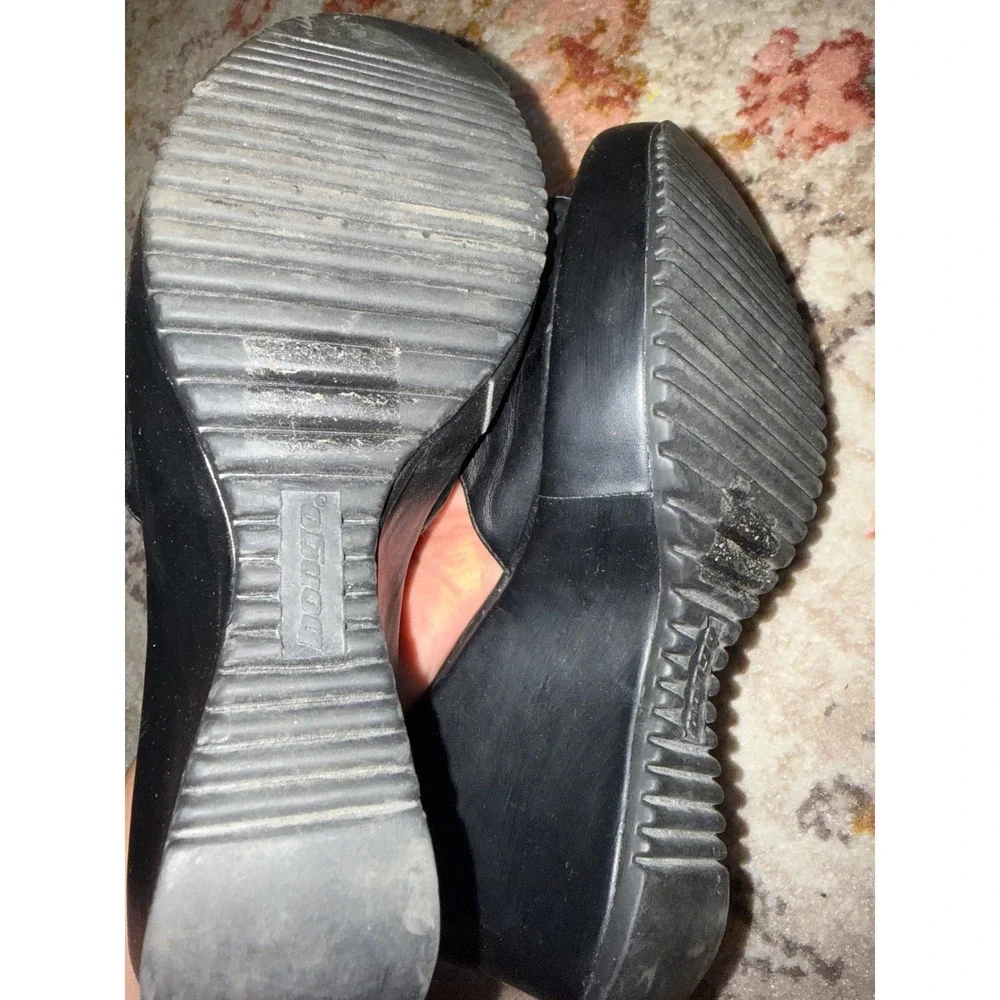 Bongo Y2k Hi Five Black Platform Wedge Sandals Y2K Slide Mules Womens 7.5M